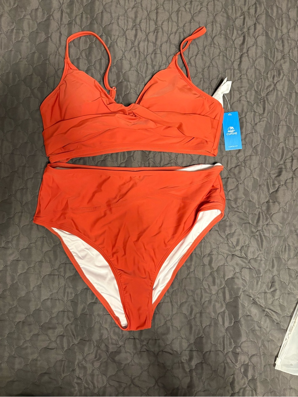 Cupshe Orange High-Waist Bikini Set